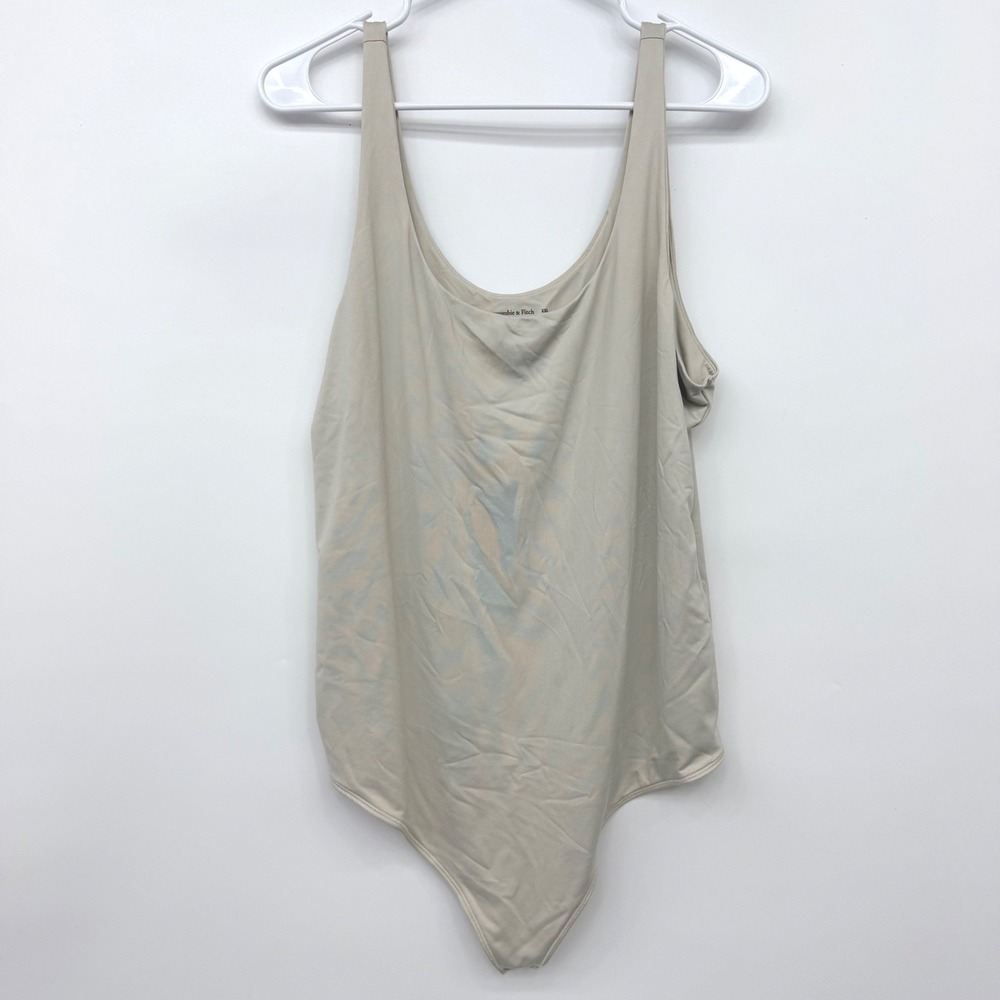 Abercrombie & Fitch Bodysuit Soft A&F Collection Scoop Neck Womens XXL Beige